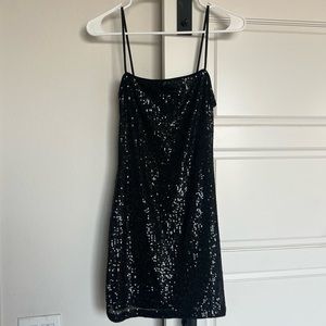 H&M Black Sequin Mini Dress